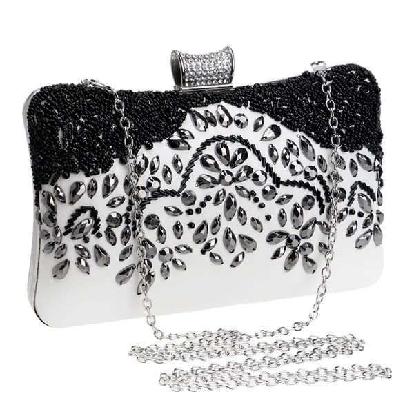 fashion pu lady beaded handmade evening bags black white color chain day clutches handbags for wedding evening bag
fashion pu lady beaded handmade evening bags black white color chain day clutches handbags for wedding evening bag