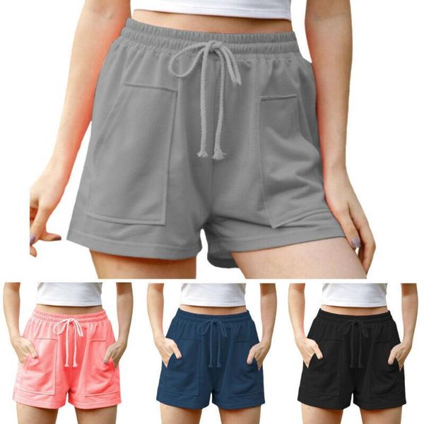 women's shorts summer elastic waist lace-up casual plain short pants womens baggy basic pockets bottoms, White;black
women's shorts summer elastic waist lace-up casual plain short pants womens baggy basic pockets bottoms, White;black