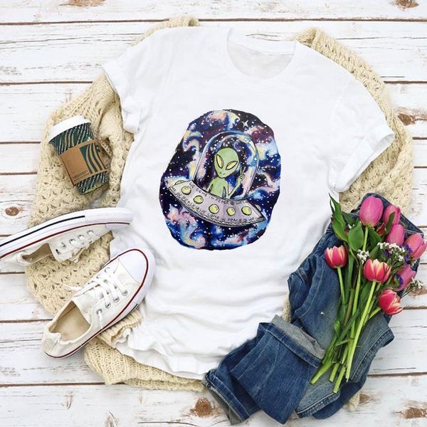 women graphic cartoon ufo peace print cute summer t-shirt shirt lady clothes womens clothing tee female t shirt, White
women graphic cartoon ufo peace print cute summer t-shirt shirt lady clothes womens clothing tee female t shirt, White
