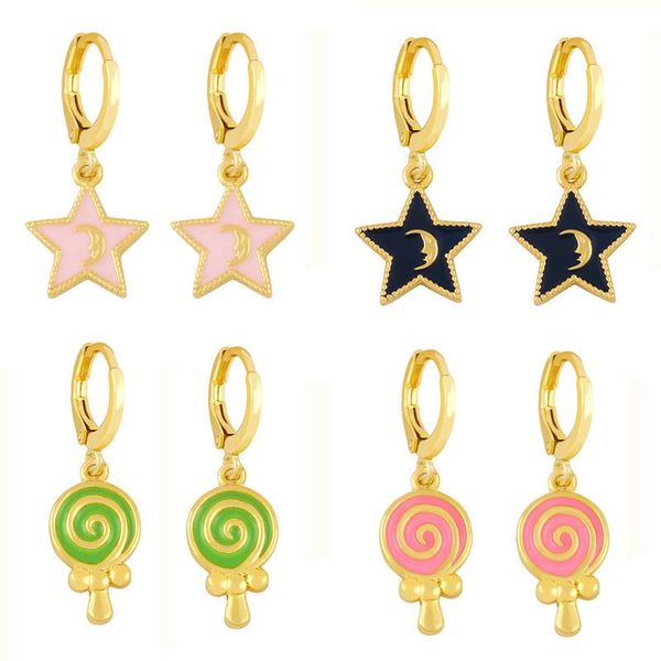 hoop & huggie korean cute lollipop star moon tiny drop earrings fine gold color earring for lover girl friends trend jewelry gifts, Golden;silver
hoop & huggie korean cute lollipop star moon tiny drop earrings fine gold color earring for lover girl friends trend jewelry gifts, Golden;silver