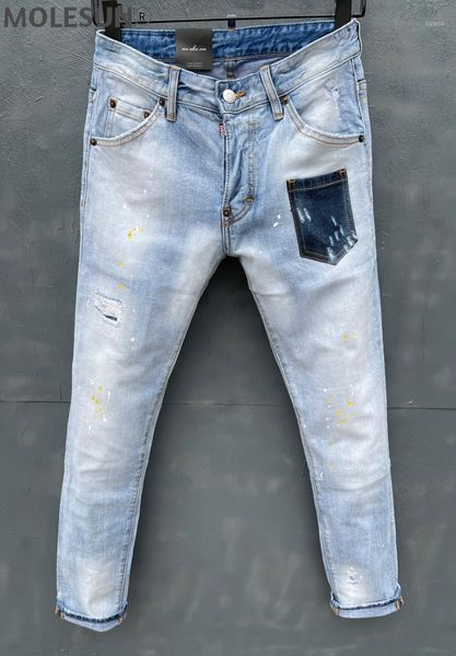 men's jeans brand italy blue men pants slim stretch denim trousers button white hole pencil for 030
men's jeans brand italy blue men pants slim stretch denim trousers button white hole pencil for 030