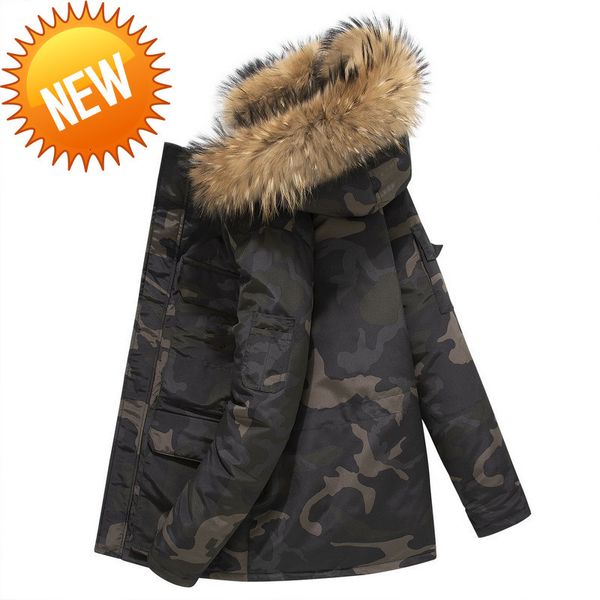 men's camouflage down jackets winter thick warm casual slim fur collar hooded coats windbreaker white duck parka overcoat, Black
men's camouflage down jackets winter thick warm casual slim fur collar hooded coats windbreaker white duck parka overcoat, Black