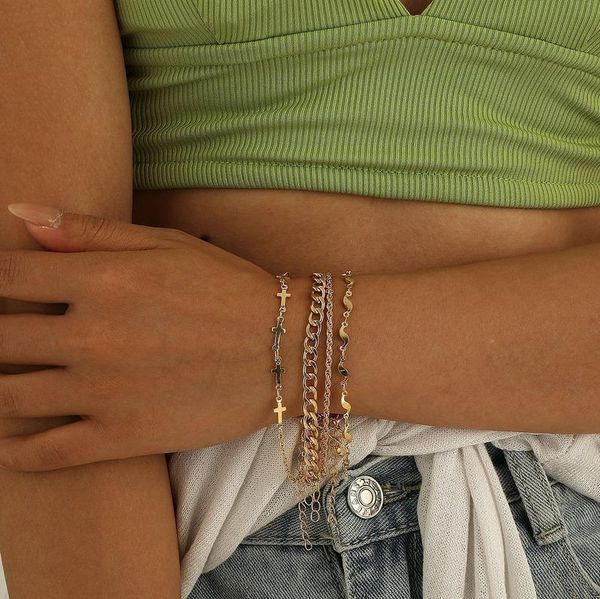 link, chain multielement s-shaped cross bracelet female fashion trend in home and metal charm bracelets stainless steel, Black
link, chain multielement s-shaped cross bracelet female fashion trend in home and metal charm bracelets stainless steel, Black