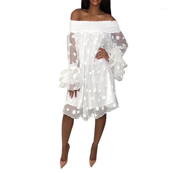 casual dresses women off shoulder loose long sleeve midi polka dot see through ruffle slash neck dress m0735, Black;gray
casual dresses women off shoulder loose long sleeve midi polka dot see through ruffle slash neck dress m0735, Black;gray