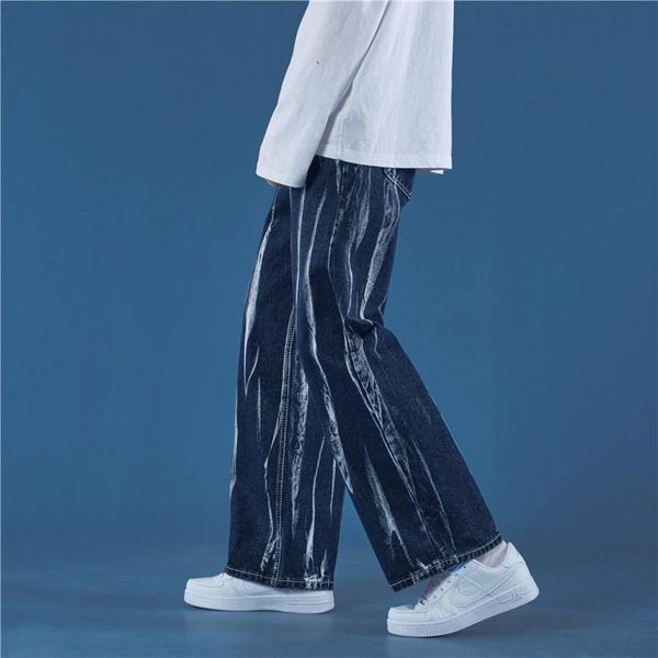 men's jeans men korean tie dye black mens 2021 streetwear baggy denim pants male hip hop wide leg, Blue
men's jeans men korean tie dye black mens 2021 streetwear baggy denim pants male hip hop wide leg, Blue
