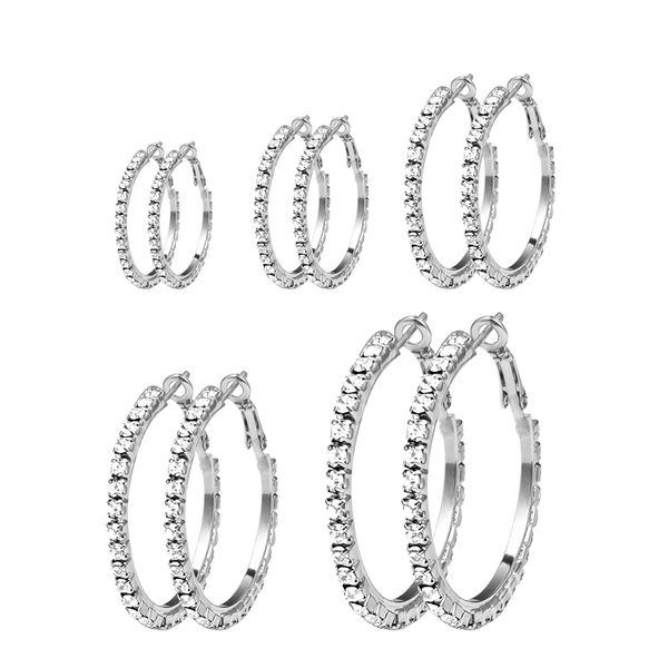 diamond inlaid silver full of diamond big circle women's fashion nightclub earrings, Black
diamond inlaid silver full of diamond big circle women's fashion nightclub earrings, Black