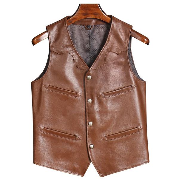 men's vests summer vest coat for man clothing cowhide waistcoat genuine leather weskit men european and american style, Black;white
men's vests summer vest coat for man clothing cowhide waistcoat genuine leather weskit men european and american style, Black;white