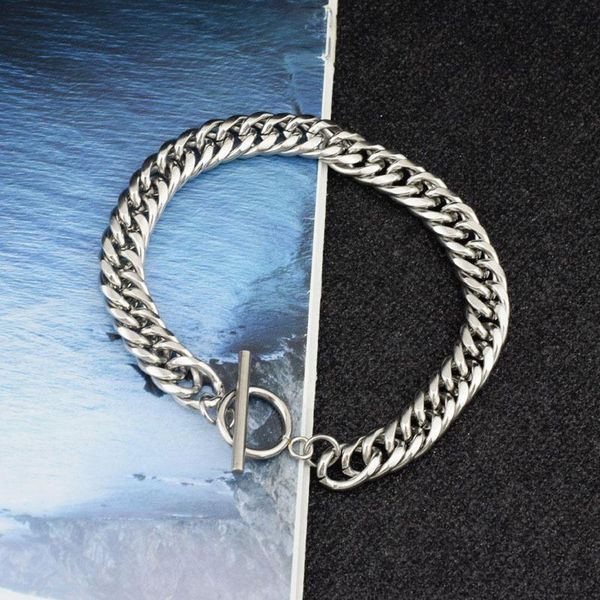link, chain stainless steel bracelets for women men cuba link bracelet ot buckle fashion jewelry vintage accessories girl couple gift, Black
link, chain stainless steel bracelets for women men cuba link bracelet ot buckle fashion jewelry vintage accessories girl couple gift, Black