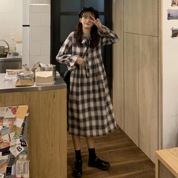casual dresses long-sleeved dress child 2021 female french long waist plaid restoring ancient ways is the spring and autumn, Black;gray
casual dresses long-sleeved dress child 2021 female french long waist plaid restoring ancient ways is the spring and autumn, Black;gray