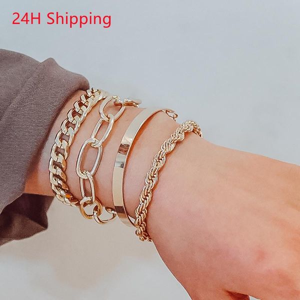 link, chain 2021 bracelet 4 piece set hip hop alloy cuban simple jewelry design luxury gift boho stainless steel, Black
link, chain 2021 bracelet 4 piece set hip hop alloy cuban simple jewelry design luxury gift boho stainless steel, Black