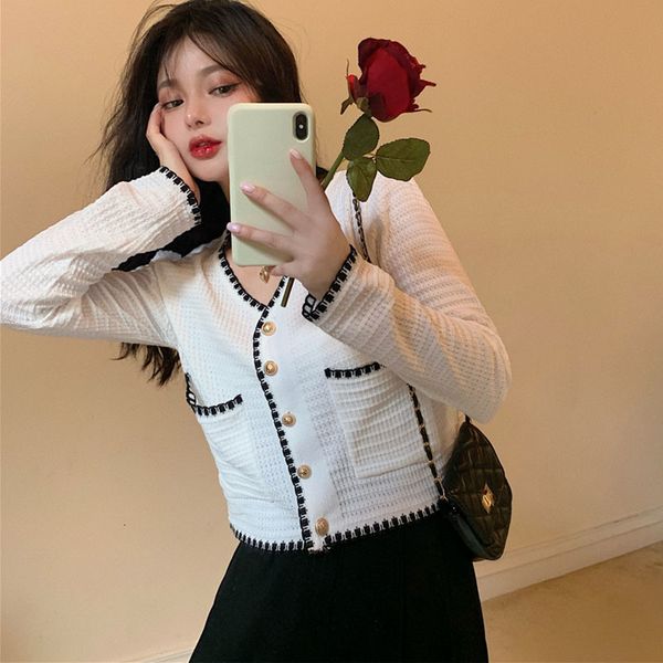 2021 new white long sleeve solid color knit cardigan crop women clothing autumn vintage ladies sweaters bjq9, Black
2021 new white long sleeve solid color knit cardigan crop women clothing autumn vintage ladies sweaters bjq9, Black