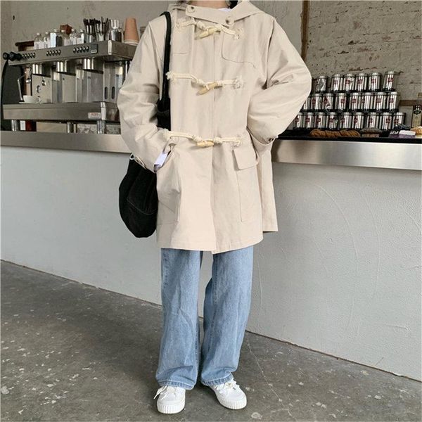 women's trench coats hzirip retro chic brief horn button office lady 2021 loose vintage solid all-match cute elegant mid-length gentle, Tan;black
women's trench coats hzirip retro chic brief horn button office lady 2021 loose vintage solid all-match cute elegant mid-length gentle, Tan;black
