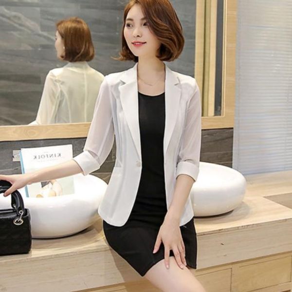women's suits & blazers plus size 4xl summer thin blazer feminino white black small suit jacket women basic coats chaqueta mujer aq730
women's suits & blazers plus size 4xl summer thin blazer feminino white black small suit jacket women basic coats chaqueta mujer aq730
