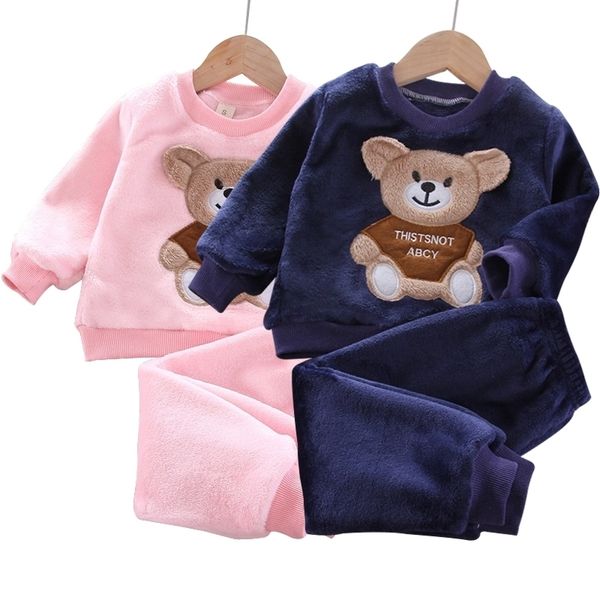 children's coral fleece autumn winter thick cardigan flannel pajamas boy and girl cartoon home service suit 2pcs 210309, White
children's coral fleece autumn winter thick cardigan flannel pajamas boy and girl cartoon home service suit 2pcs 210309, White