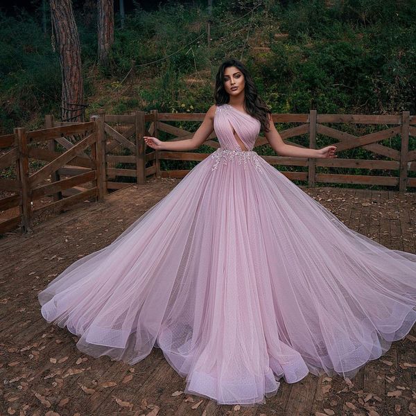 stylish lace appliqued prom dresses one shoulder neck pleated evening gowns sweep train dot tulle a line formal dress, Black
stylish lace appliqued prom dresses one shoulder neck pleated evening gowns sweep train dot tulle a line formal dress, Black