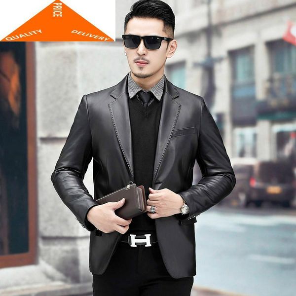 men's leather & faux 100% spring autumn genuine jacket men clothes 2021 streetwear real sheepskin coat man business casual coats 8925, Black
men's leather & faux 100% spring autumn genuine jacket men clothes 2021 streetwear real sheepskin coat man business casual coats 8925, Black