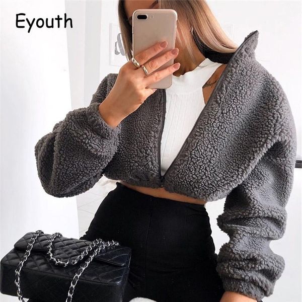 women's wool & blends high street lamb jackets casual fleece warmth short cotton outwears zipper stand-up collar woolen jacket women 20, Black
women's wool & blends high street lamb jackets casual fleece warmth short cotton outwears zipper stand-up collar woolen jacket women 20, Black