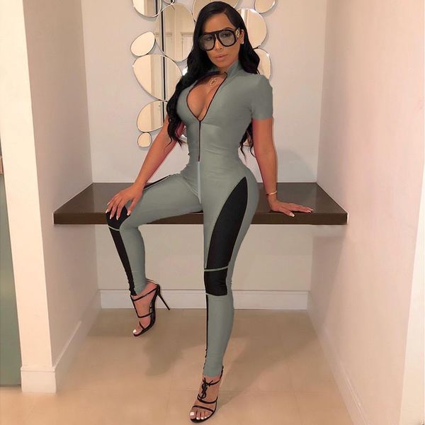women's jumpsuits & rompers sping womens sports zip neck panelled casual ladies skinny jumpsuit, Black;white
women's jumpsuits & rompers sping womens sports zip neck panelled casual ladies skinny jumpsuit, Black;white