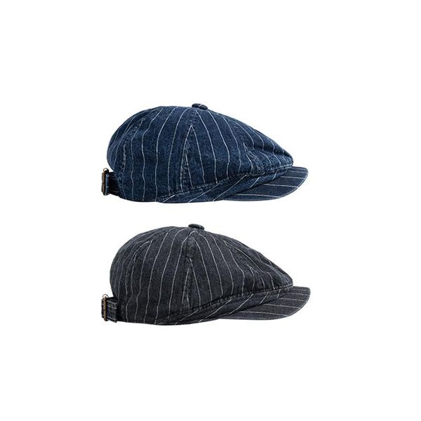 berets sefrtpht washed denim retro beret stripe men's sboy hat casual octagonal flat cap, Blue;gray
berets sefrtpht washed denim retro beret stripe men's sboy hat casual octagonal flat cap, Blue;gray