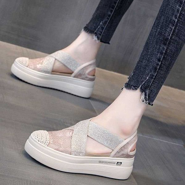 comfort summer sandals women sneakers mesh casual platform trainers shoes flat heels shoes female cutout casual slippers 210611, Black
comfort summer sandals women sneakers mesh casual platform trainers shoes flat heels shoes female cutout casual slippers 210611, Black
