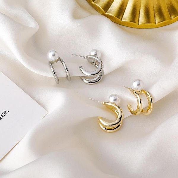 hoop & huggie u-magical temperament double layer faux pearl dangle earrings for women minimalist gold c shape jewelry pendientes, Golden;silver
hoop & huggie u-magical temperament double layer faux pearl dangle earrings for women minimalist gold c shape jewelry pendientes, Golden;silver