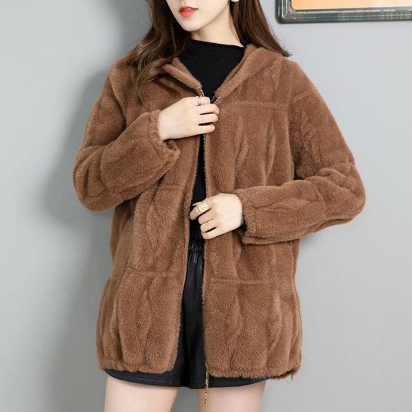 women's jackets solid casual hooded knitted zipper cardigan autumn winter fashion coat warm imitation mink fleece woman jacket, Black;brown
women's jackets solid casual hooded knitted zipper cardigan autumn winter fashion coat warm imitation mink fleece woman jacket, Black;brown