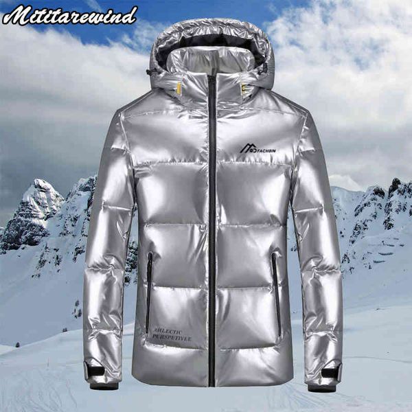 -30 degree winter jacket men down parkas coat white duck waterproof hooded keep warm shiny couple, Black
-30 degree winter jacket men down parkas coat white duck waterproof hooded keep warm shiny couple, Black