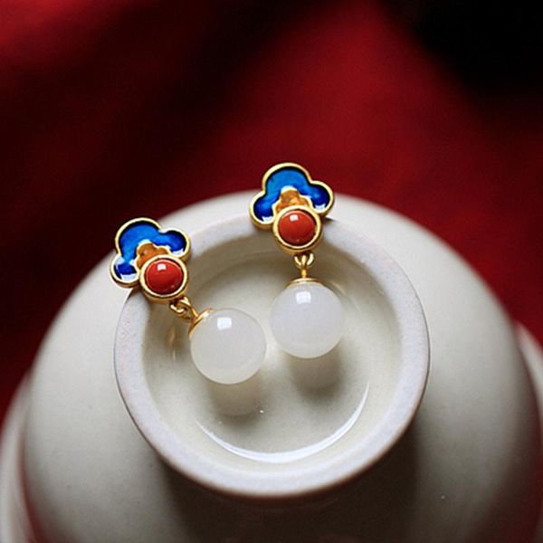 dangle & chandelier vintage fashion blue clouds enamel white jade gemstones drop earrings for women gold color jewelry bijoux party accessor, Silver
dangle & chandelier vintage fashion blue clouds enamel white jade gemstones drop earrings for women gold color jewelry bijoux party accessor, Silver