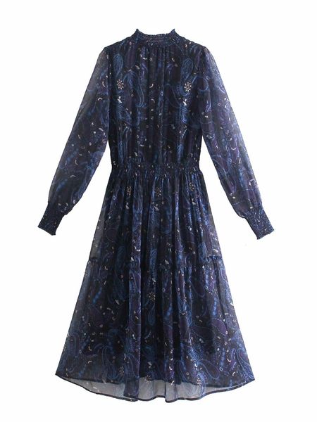 2021 new women vintage print long sleeve es high waist slim vestido vbza, White
2021 new women vintage print long sleeve es high waist slim vestido vbza, White