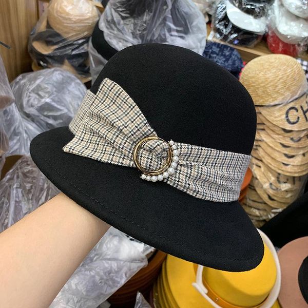 wide brim hats 2021 pure wool ladies autumn and winter fisherman hat korean temperament wild bow tie pearl warm, Blue;gray
wide brim hats 2021 pure wool ladies autumn and winter fisherman hat korean temperament wild bow tie pearl warm, Blue;gray