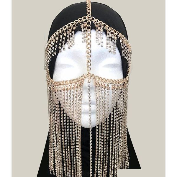 face veil tribal fashion golden chandelier face chain harness jewelry headdress luxury crystal paved head chain facemask chain for rzlmq, Silver
face veil tribal fashion golden chandelier face chain harness jewelry headdress luxury crystal paved head chain facemask chain for rzlmq, Silver
