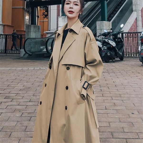 women's trench coats winter long coat elegant women loose windbreaker casual fashion windproof parkas simple clothes, Tan;black
women's trench coats winter long coat elegant women loose windbreaker casual fashion windproof parkas simple clothes, Tan;black