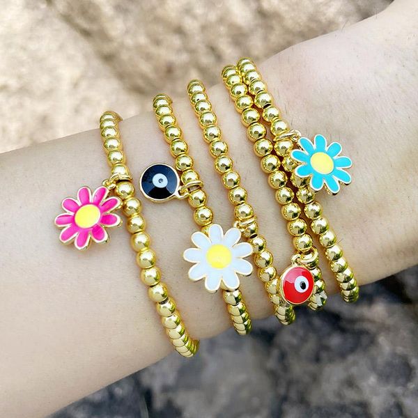 charm bracelets flola gold beads chain evil eye for women copper zircon enamel flower bracelet gift wholesale jewelry brtd51, Golden;silver
charm bracelets flola gold beads chain evil eye for women copper zircon enamel flower bracelet gift wholesale jewelry brtd51, Golden;silver