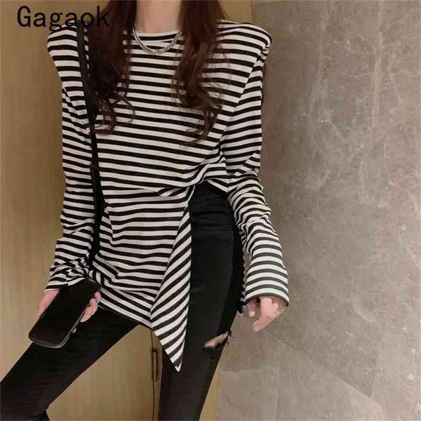 women tshirts streetwear spring autumn striped o-neck loose tee casual harajuku fashion ladies korean pullovers 210531, White
women tshirts streetwear spring autumn striped o-neck loose tee casual harajuku fashion ladies korean pullovers 210531, White