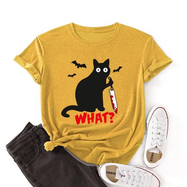 women's t-shirt black cat print cotton t shirt women shirts o neck short sleeve tees summer pink tshirt graphic tee, White
women's t-shirt black cat print cotton t shirt women shirts o neck short sleeve tees summer pink tshirt graphic tee, White