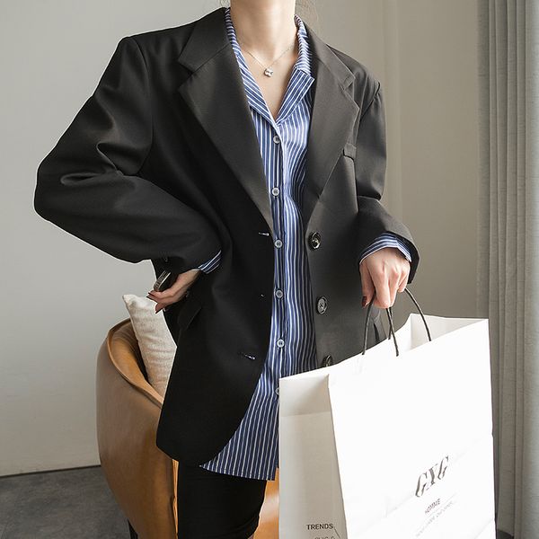 new arrival fashion women korean spring ol temperament professional oversized vintage loose single-breasted casual simple suit s7zt, White;black
new arrival fashion women korean spring ol temperament professional oversized vintage loose single-breasted casual simple suit s7zt, White;black