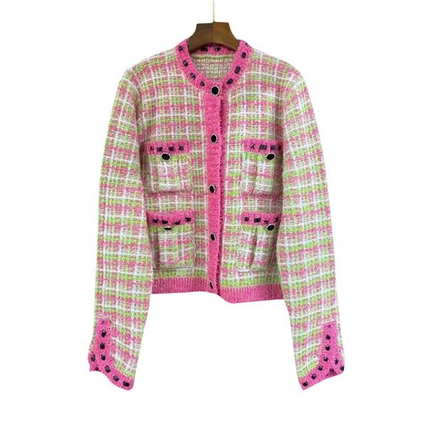 1226 2022 runway spring summer brand same style sweater long sleeve crew neck tweed plaid fashion womens clothes womens xue, White;black
1226 2022 runway spring summer brand same style sweater long sleeve crew neck tweed plaid fashion womens clothes womens xue, White;black