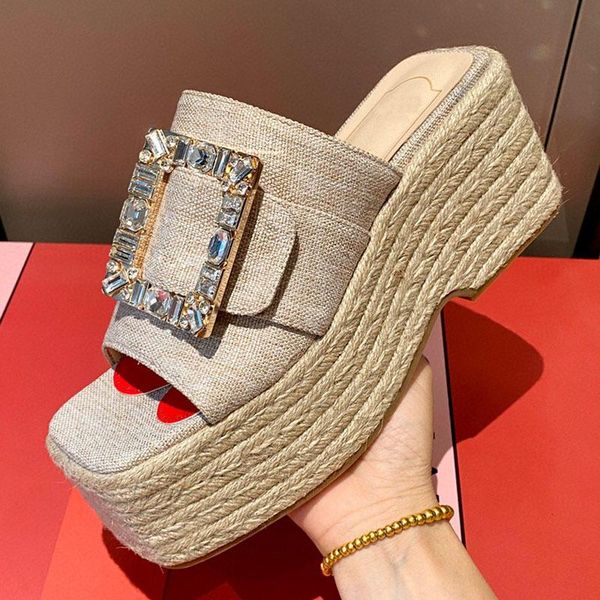 slippers 2021 summer luxury platform wedges sandals women open toe rhinestone diamond high heels shoes female fashion mules, Black
slippers 2021 summer luxury platform wedges sandals women open toe rhinestone diamond high heels shoes female fashion mules, Black