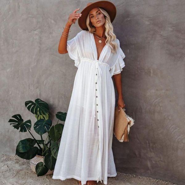 women's swimwear slubbed fabric button drawstring dress cardigan women bikini swimsuit cover up beach cover-ups beachwear, White;black
women's swimwear slubbed fabric button drawstring dress cardigan women bikini swimsuit cover up beach cover-ups beachwear, White;black