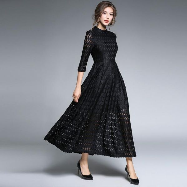 casual dresses la maxza vintage lace women dress three quarter sleeve hollow out ankle-length vestidos, Black;gray
casual dresses la maxza vintage lace women dress three quarter sleeve hollow out ankle-length vestidos, Black;gray