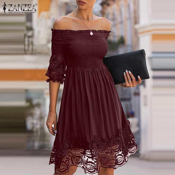 plus size women's summer sundress zanzea 2021 bohemian lace patchwork dress off shoulder midi vestidos female solid robe, Black;gray
plus size women's summer sundress zanzea 2021 bohemian lace patchwork dress off shoulder midi vestidos female solid robe, Black;gray