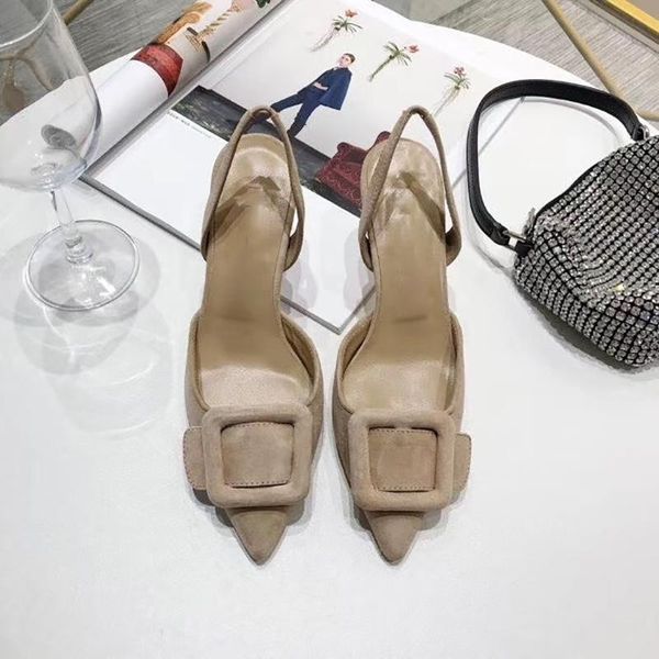 leather sandals womens 2021 pointed short mouth slim square button back elastic fashion high heels, Black
leather sandals womens 2021 pointed short mouth slim square button back elastic fashion high heels, Black
