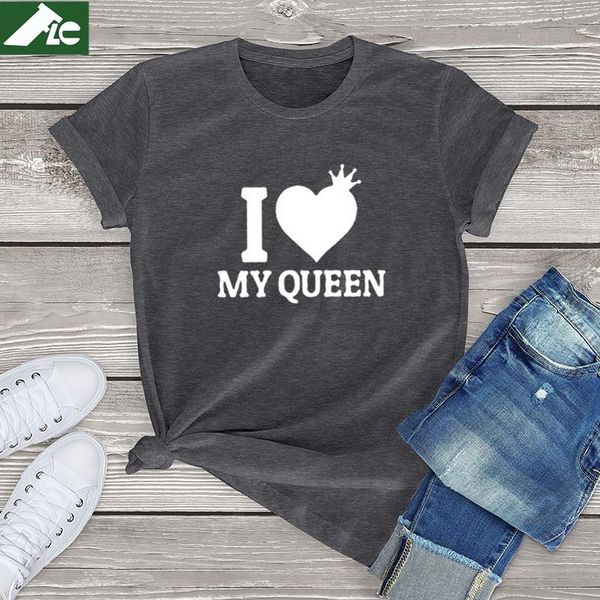 women's t-shirt kawaii i love my king t shirt valentine's day gift couple gifts clothes mens women lover present tees, White
women's t-shirt kawaii i love my king t shirt valentine's day gift couple gifts clothes mens women lover present tees, White