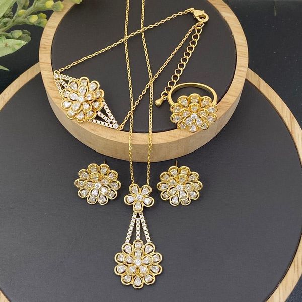 earrings & necklace lanyika fashion jewelry set romantic flower zirconia micro pave with earring, bracelet and ring for woman wedding gifts, Silver
earrings & necklace lanyika fashion jewelry set romantic flower zirconia micro pave with earring, bracelet and ring for woman wedding gifts, Silver