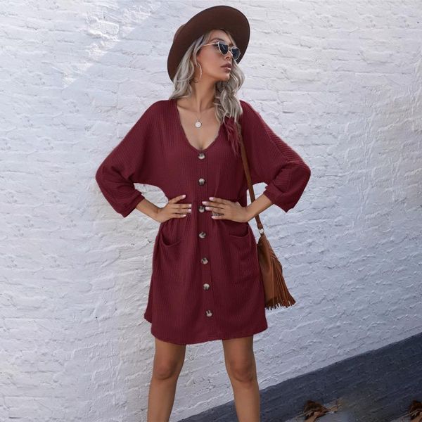 casual dresses dress autumn winter 2021 women's fashion v-neck buttoned pockets loose long sleeve big knit plus size vestidos, Black;gray
casual dresses dress autumn winter 2021 women's fashion v-neck buttoned pockets loose long sleeve big knit plus size vestidos, Black;gray