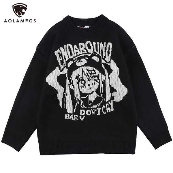 aolamegs sweater men japanese cute girl cartoon anime knitted pullover couple loose hipster high street cool autumn men clothing 220114, White;black
aolamegs sweater men japanese cute girl cartoon anime knitted pullover couple loose hipster high street cool autumn men clothing 220114, White;black