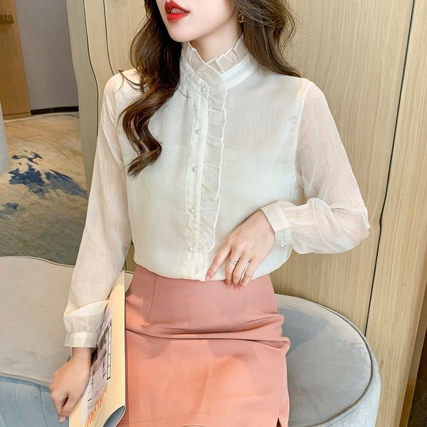 women's blouses & shirts fashions chiffon shirts long sleeve blouse elegant ladies drooling lace mujer kzie, White
women's blouses & shirts fashions chiffon shirts long sleeve blouse elegant ladies drooling lace mujer kzie, White