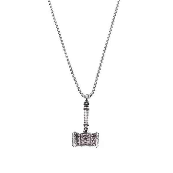 pendant necklaces creative hammer trend men's necklace domineering retro personality trendy titanium steel, Silver
pendant necklaces creative hammer trend men's necklace domineering retro personality trendy titanium steel, Silver