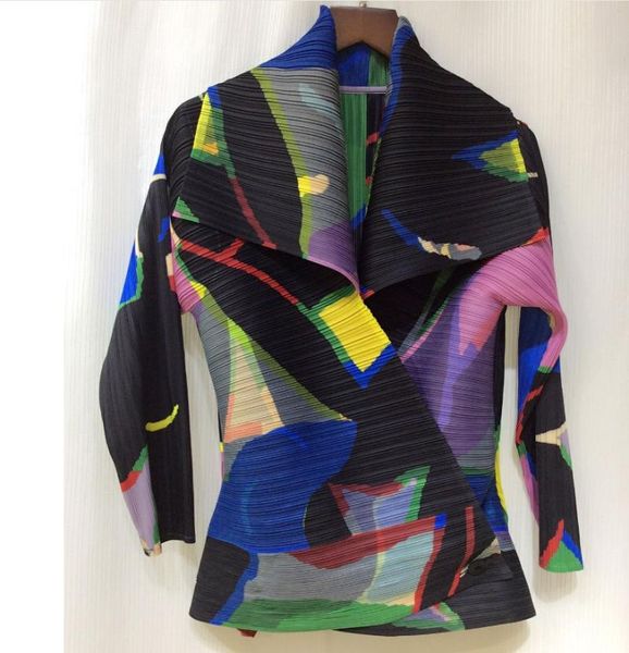 women's jackets selling miiyake fashion fold long sleeve print coat single button turndown collar in stock, Black;brown
women's jackets selling miiyake fashion fold long sleeve print coat single button turndown collar in stock, Black;brown