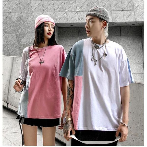 women's t-shirt 2021 summer fashion round neck short sleeve loose contrast color pure cotton couple tide h024, White
women's t-shirt 2021 summer fashion round neck short sleeve loose contrast color pure cotton couple tide h024, White